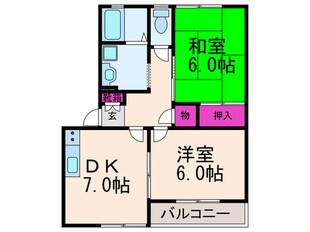 ハイツファミールＢ棟の物件間取画像